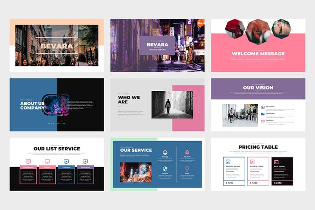 多用途企业商务PPT幻灯片模板 Bevara : Street Photo Powerpoint Template插图(1)