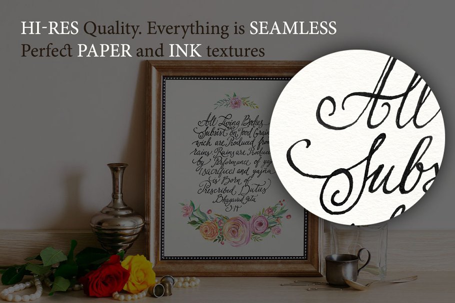 52款纸张&墨水PS样式图层 52 Paper&Ink Photoshop Styles插图(1)