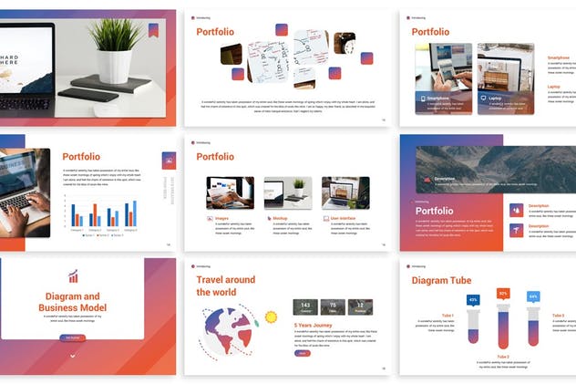 双色调多行业适用的企业PPT幻灯片设计模板 Cahaya –  Duotone Powerpoint Template插图(2)