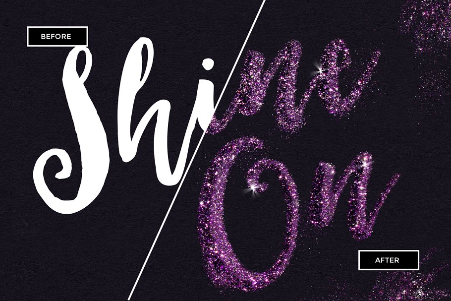 华丽闪粉粒子纹理PS动作 Loose Glitter Photoshop Actions插图(2)