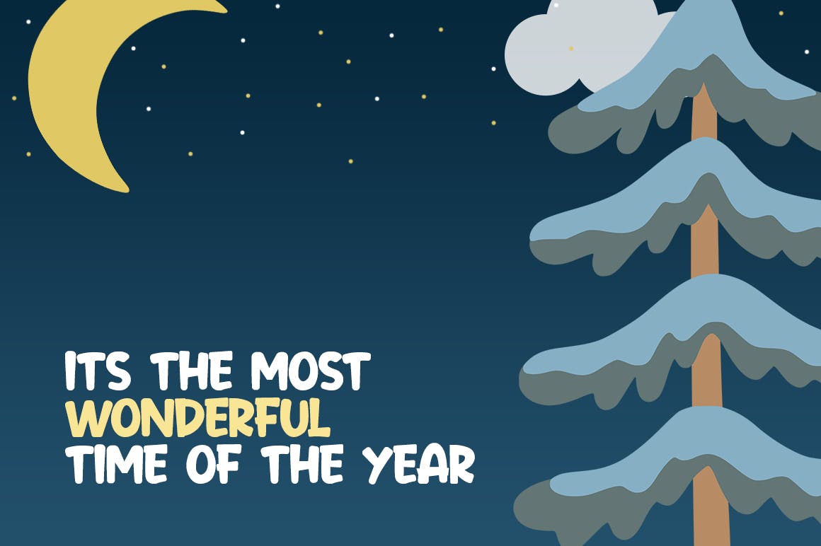 节日主题设计风格英文无衬线装饰字体素材库精选 Festive Cheer Font插图(2)