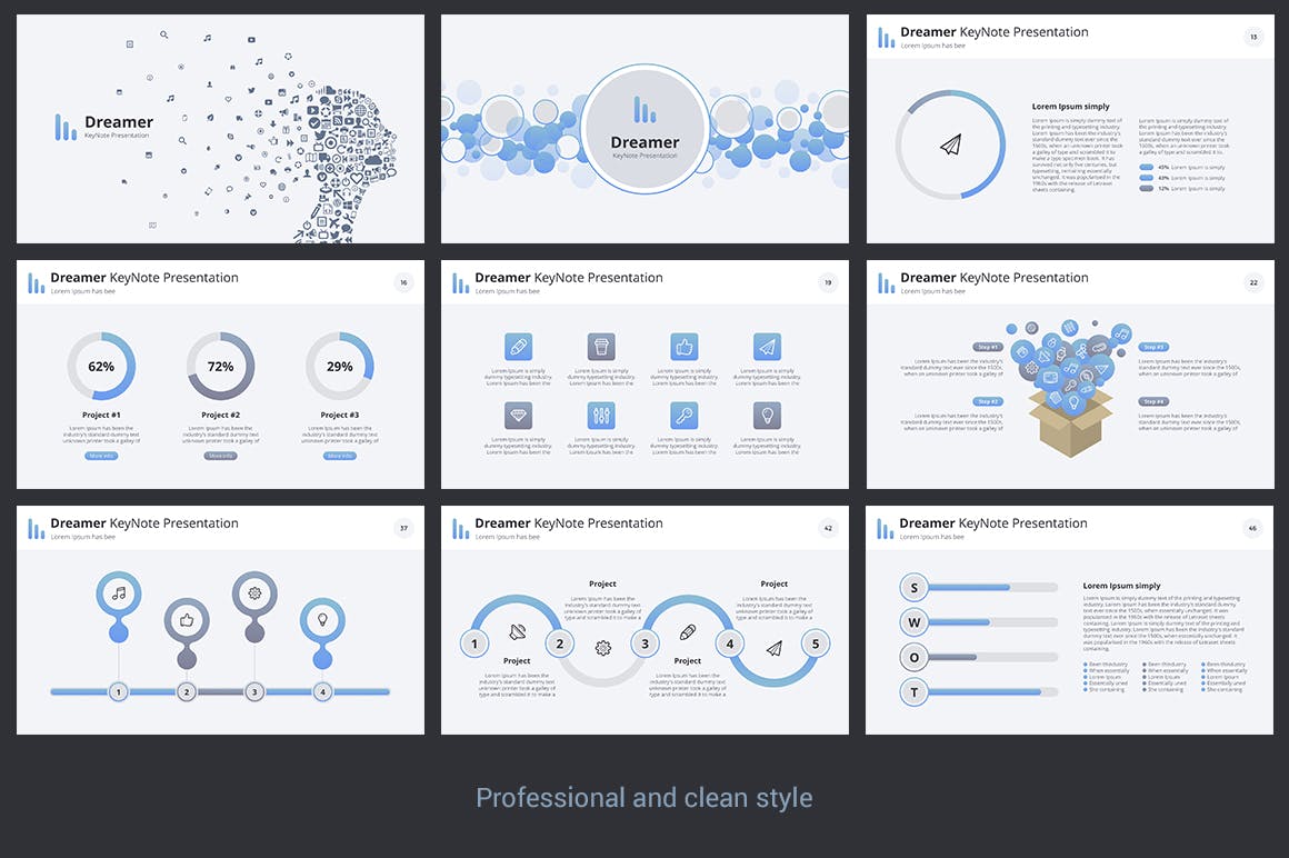100多个独特内容的3种预制色彩的高端时尚商务商业质感的keynote幻灯片演示模版（ key）插图(7)
