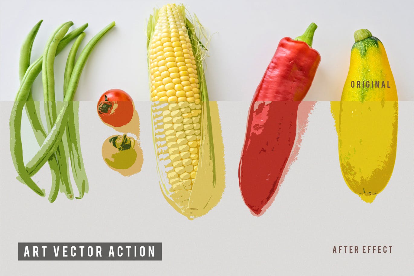 实物照片转艺术水彩绘画素材库精选PS动作 Art Vector Action插图