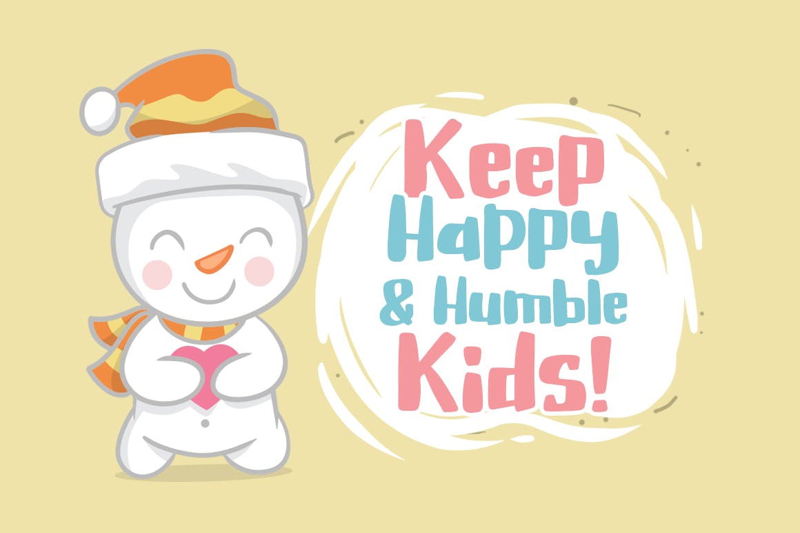 现代清新可爱风格英文手写加粗字体 Cute Snowman插图(2)