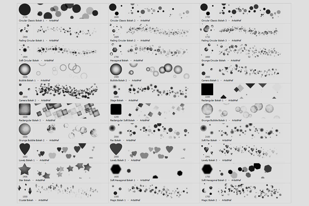 30个散景魔术效果图案PS笔刷 30 Bokeh Photoshop Brushes插图(1)