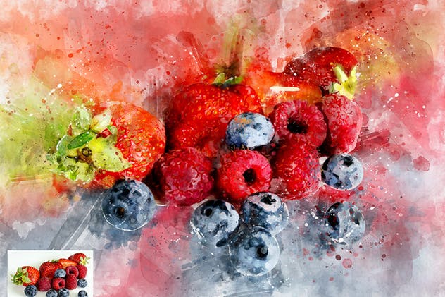 水彩艺术插画照片效果一键生成PS动作 Perfectum 2 – Watercolor Artist Photoshop Action插图(14)