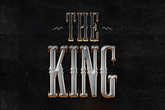 金属镀铬&火焰特效PS图层样式 Chrome & Fire Photoshop Layer Styles插图(1)