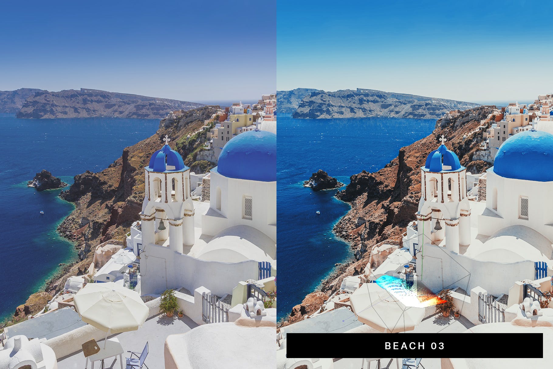 50种美丽鲜艳蓝色调照片滤镜素材库精选LR预设 50 Santorini Lightroom Presets and LUTs插图(1)