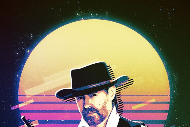 复古80‘s年代海报设计风格PS动作 80’s Retro Poster Photoshop Action插图(9)