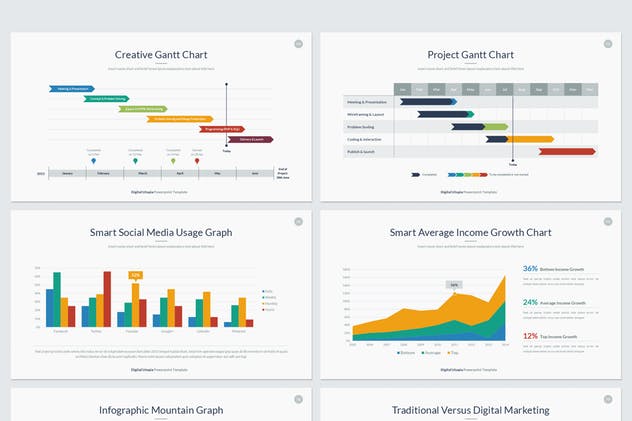 数据信息科技风格PPT幻灯片模板下载 Digital Utopia PowerPoint Template插图(11)