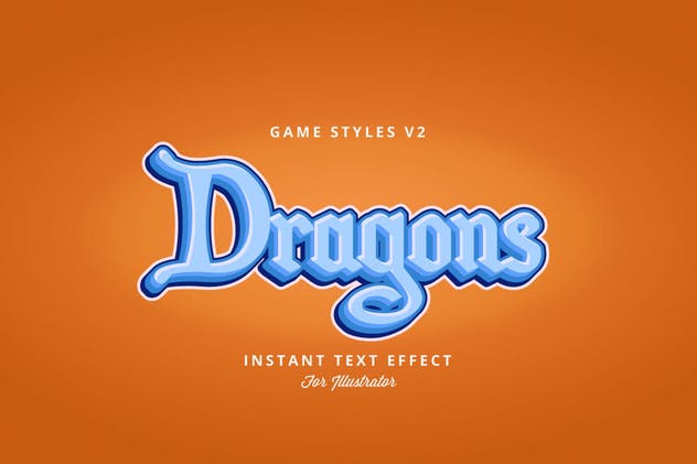 创意游戏字体设计特效AI图层样式v2 Game Styles for Illustrator V2插图(2)