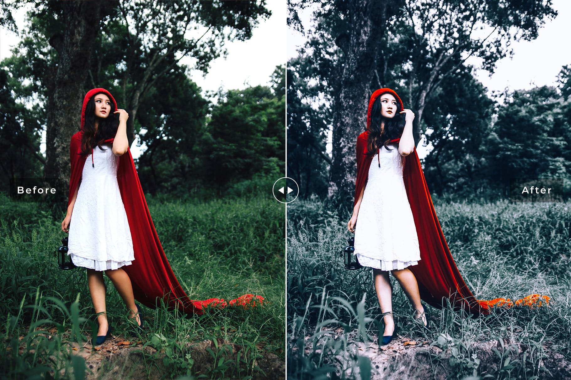 森林背景人像摄影后期处理调色滤镜LR预设 Forest Mobile & Desktop Lightroom Presets插图(4)