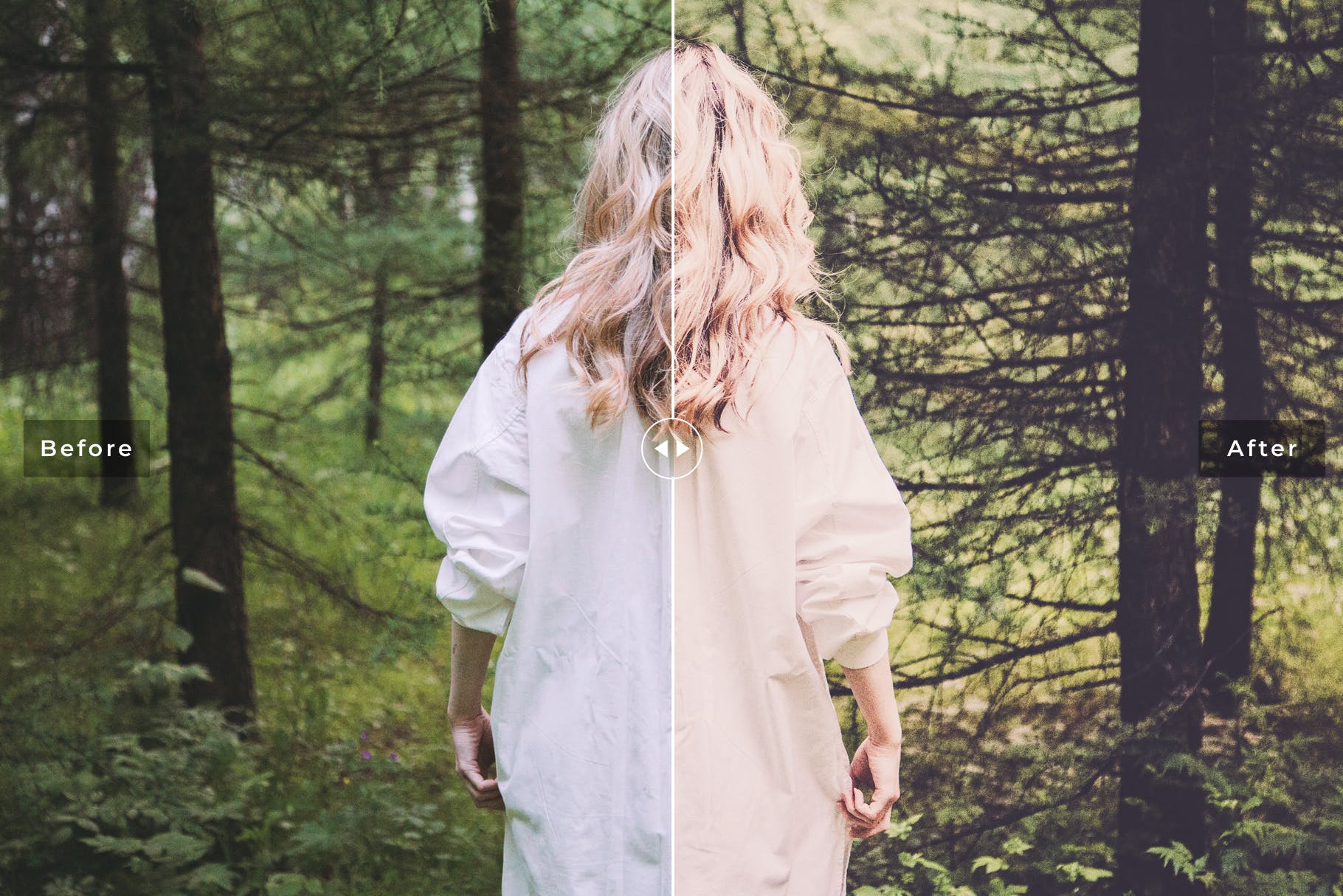 森林背景人像摄影后期处理调色滤镜LR预设 Forest Mobile & Desktop Lightroom Presets插图(5)