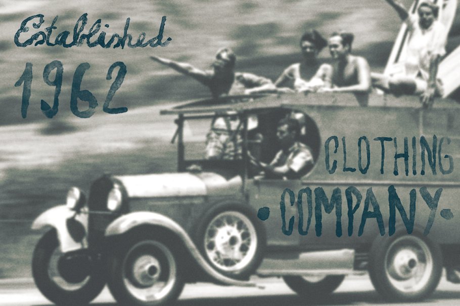 手工制作复古字母PS笔刷 Hand-Made Vintage Lettering Brushes插图(1)