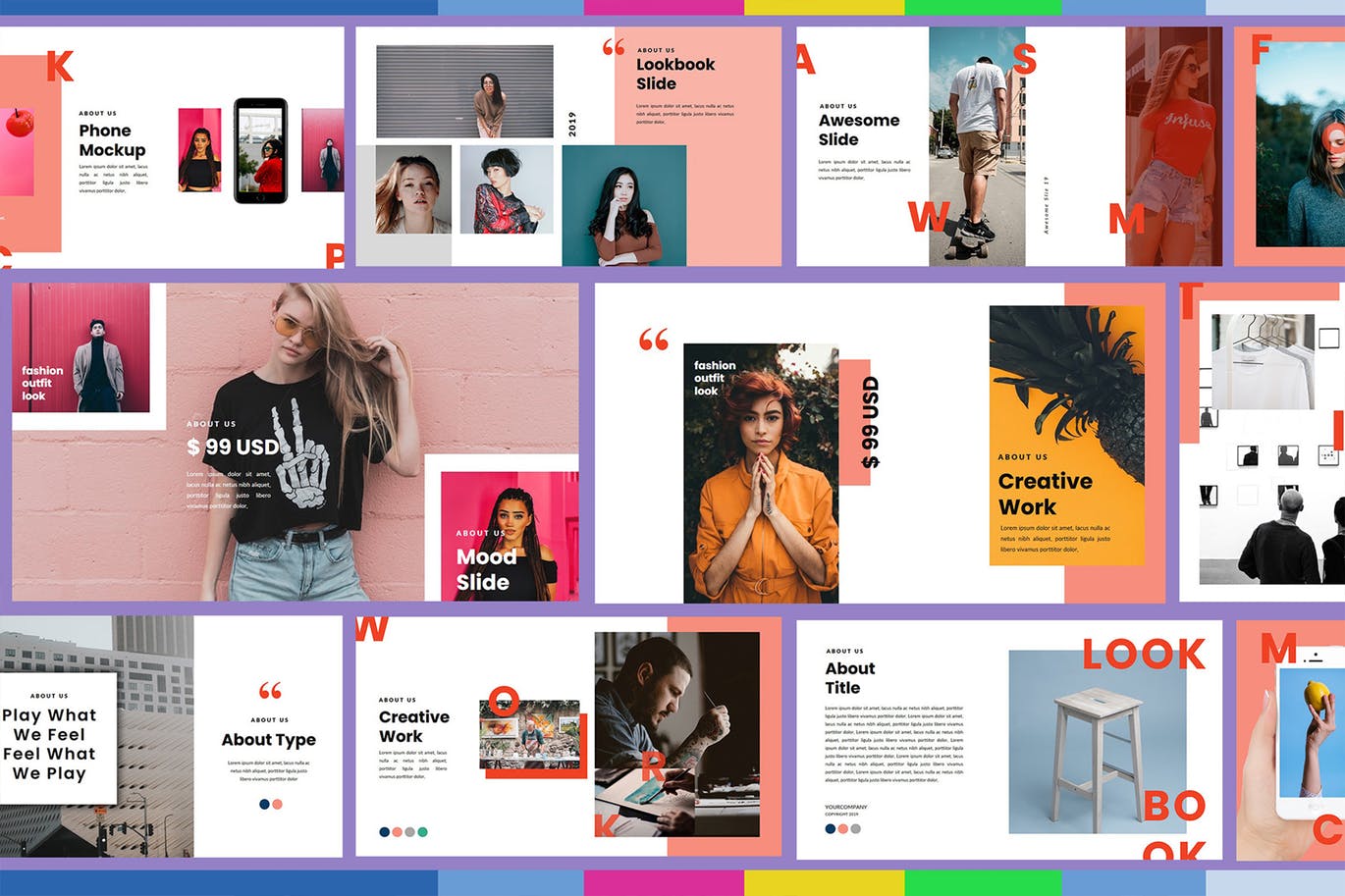 时尚产品目录Keynote演示文稿设计模板 The Script Lookbook – Keynote Template插图(3)