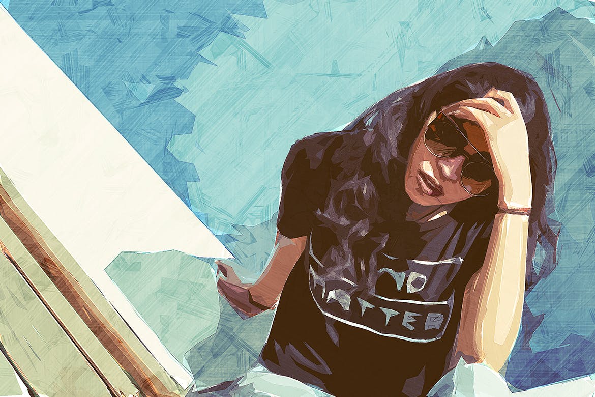 色块画法印象派素描效果PS动作 Concepter – Plein Air Sketch Photoshop Action插图(1)