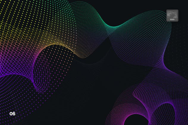 抽象虚线波浪漩涡图案Photoshop笔刷 Dotted Wavy Swirls Photoshop Brushes插图(6)