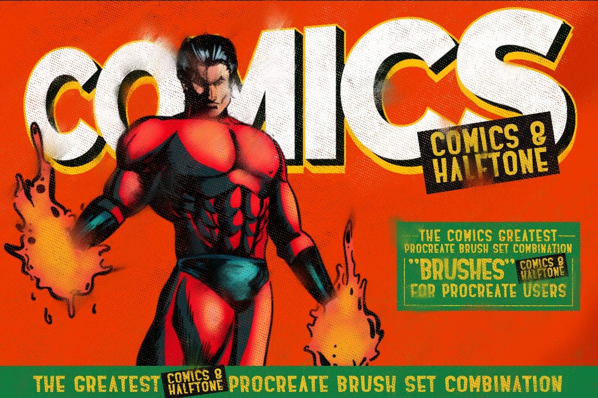 漫画和半色调Procreate笔刷 Comics & Halftone: Procreate Brushes插图(5)
