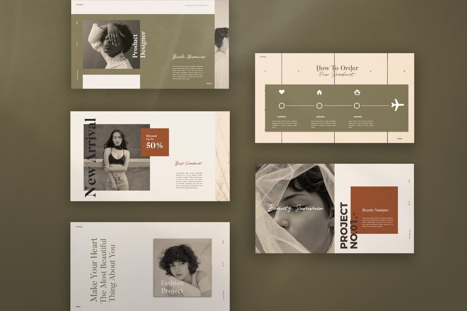 时尚主题创意Lookbook风格素材库精选Keynote模板模板 LAXURY – Lookbook Fashion Keynote Creative插图(7)