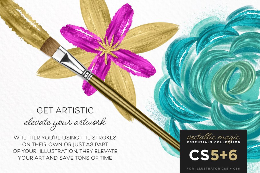 油画画笔笔画笔刷 Vectallic Magic CS5+6 Vector Brushes插图(9)