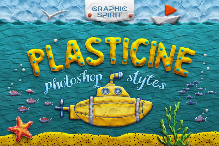 橡皮泥粘土艺术效果PS字体样式 PLASTICINE Art Photoshop Effects插图