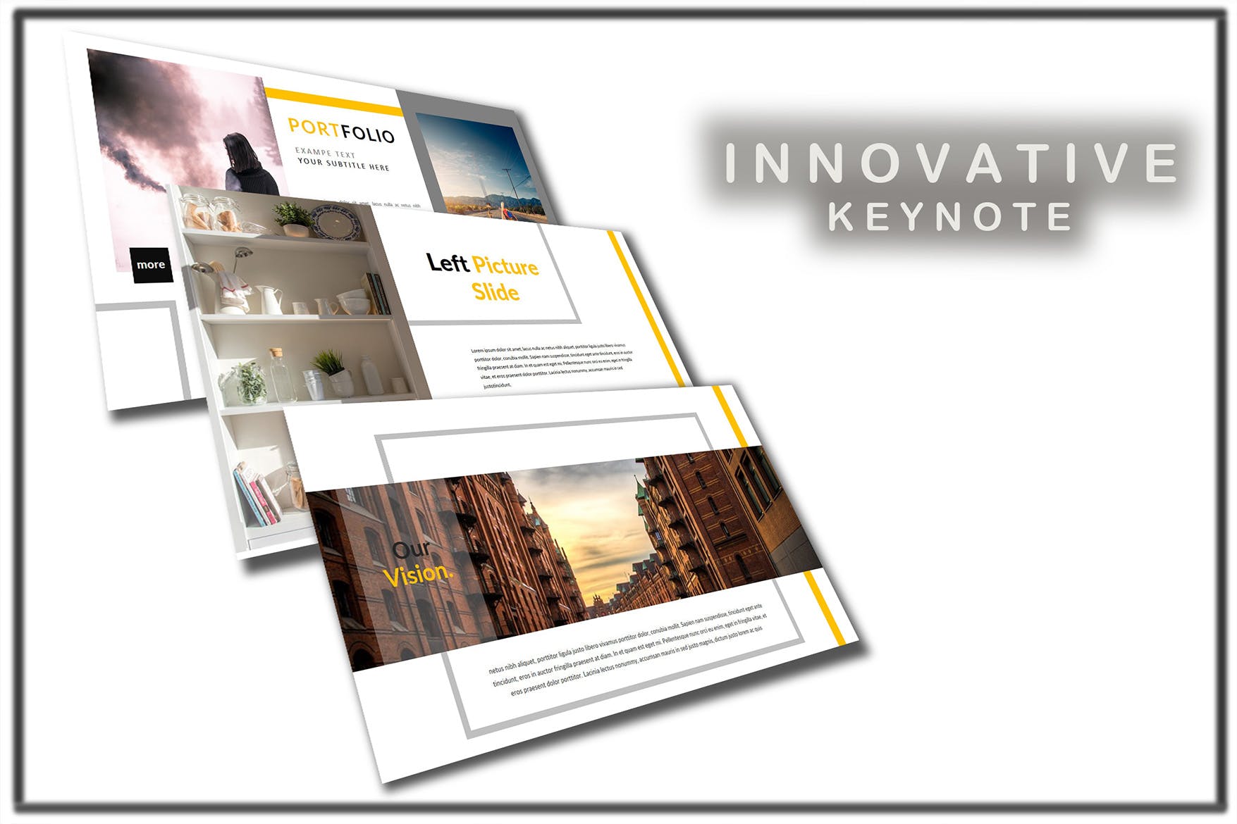创意企业介绍/工作汇报Keynote演示文稿模板 Yellow – Innovative Keynote Template插图(3)