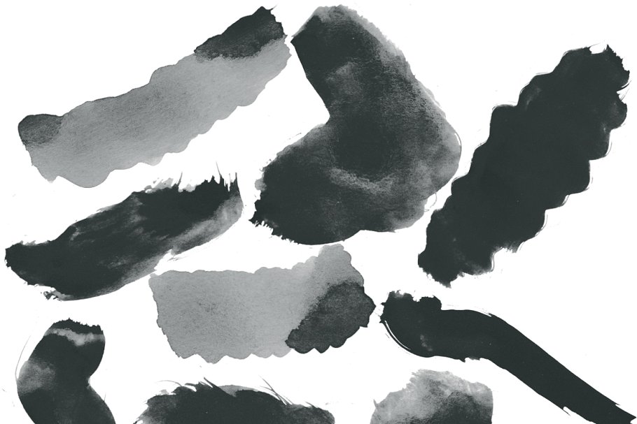 150款手绘水彩笔画图案PS笔刷 150 Handcrafted Watercolor Brushes插图(3)