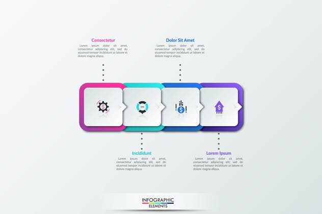 项目策划PPT模板信息图表矢量素材v14 Pure Shape Infographic. Part 14插图(10)