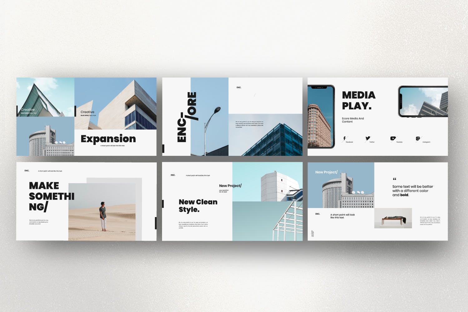 极简主义设计风格建筑设计商业服务素材库精选PPT模板 ENCORE – Minimal Business Powerpoint插图(3)