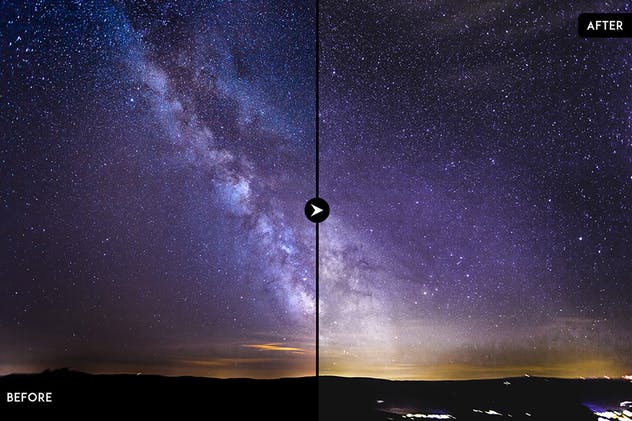 20款天文星空摄影调色滤镜LR预设 20 Astro Photography Lightroom Presets插图(1)