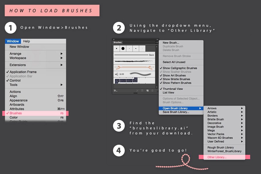 爱心爱情装饰AI笔刷 Hot Love Illustrator Brushes插图(3)