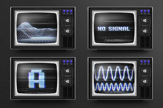 复古老电视失真信号故障PS字体样式Vol.II Photoshop Glitch Text Effects Vol. II插图(2)