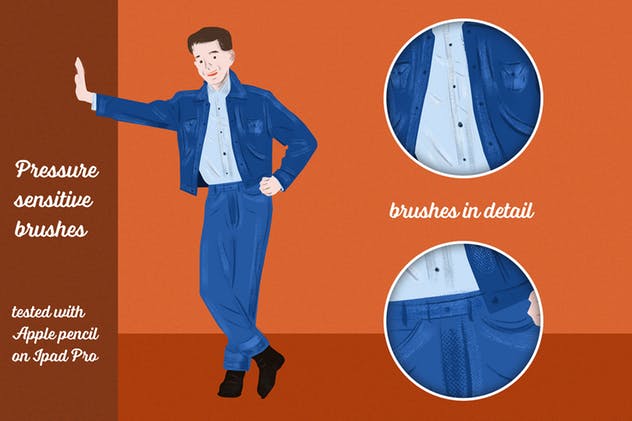 油画数码创作必备AI笔刷合集 Preppy Art Brushes for Adobe Illustrator插图(2)