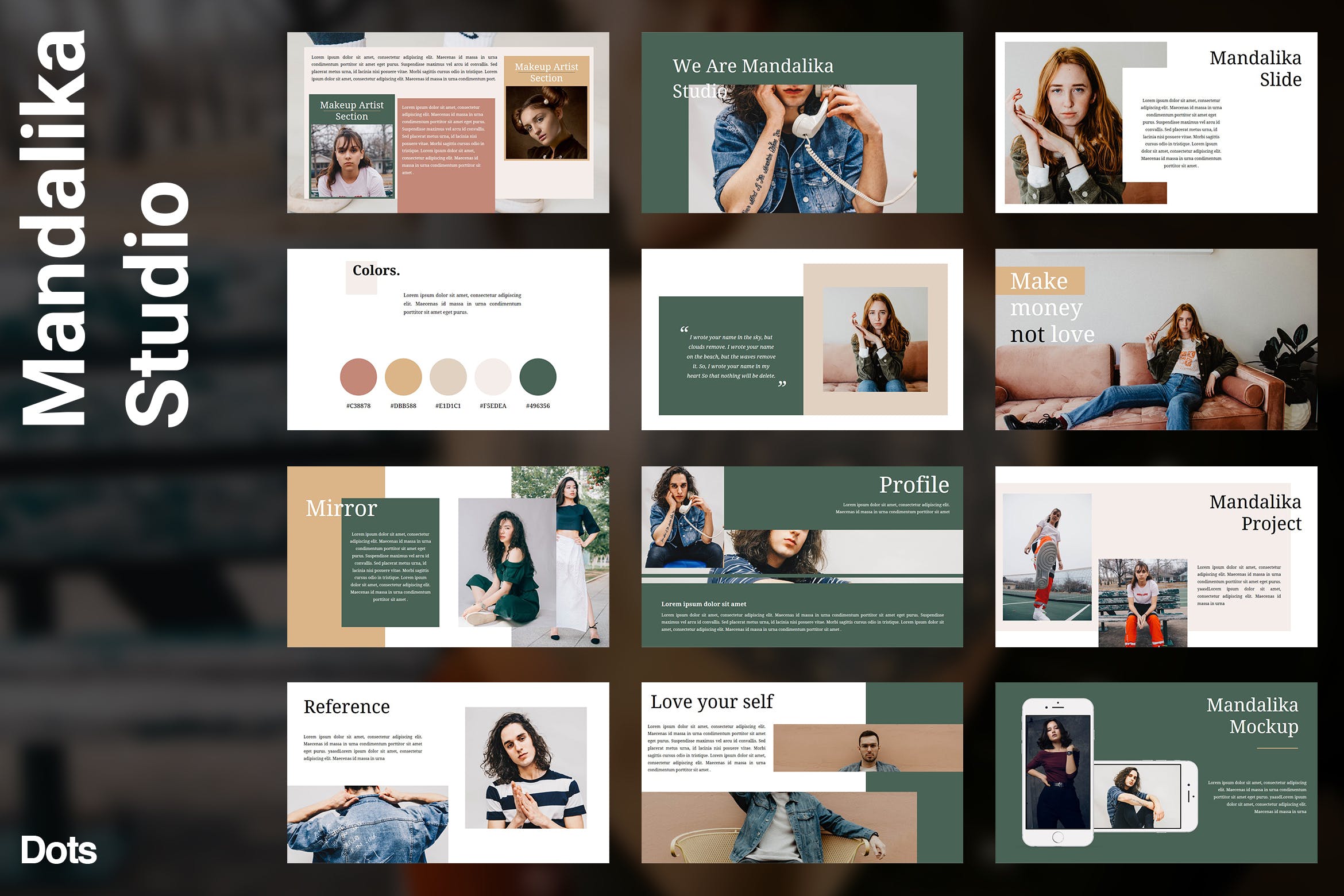关于化妆/化妆师主题PPT幻灯片模板 Mandalika – Powerpoint Tamplate插图