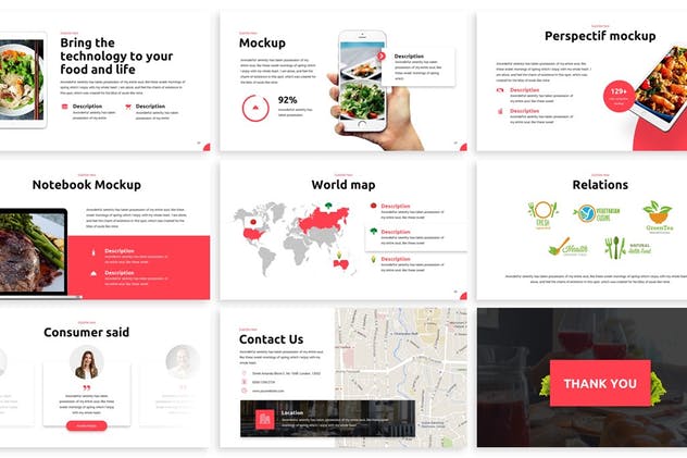 美食餐饮品牌演示谷歌幻灯片模板 Kaane – Fresh Google Slides Template插图(3)