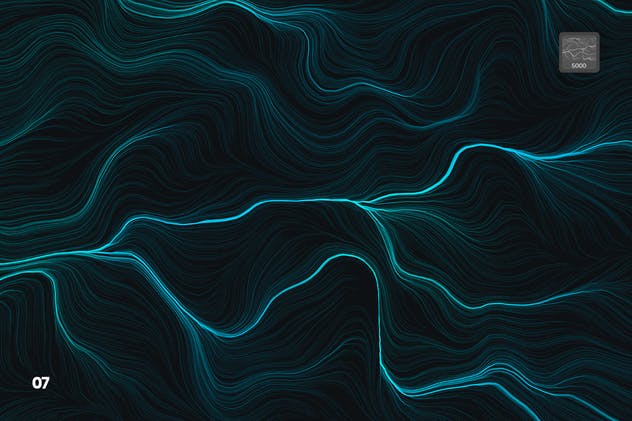 10款高分辨率抽象数流体线条PS笔刷 Digital Perlin Flow Fields Photoshop Brushes插图(7)