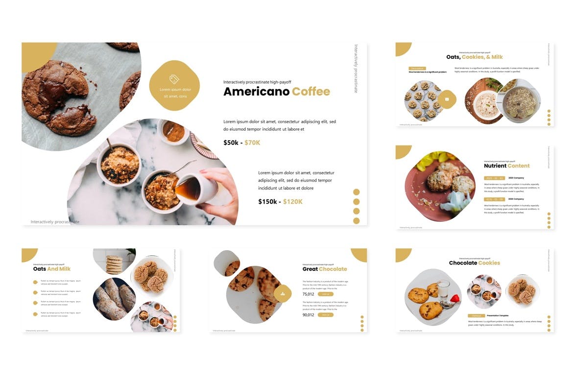 西点培训/烘焙品牌推介素材库精选PPT模板 Oat Cookies – Powerpoint Template插图(3)