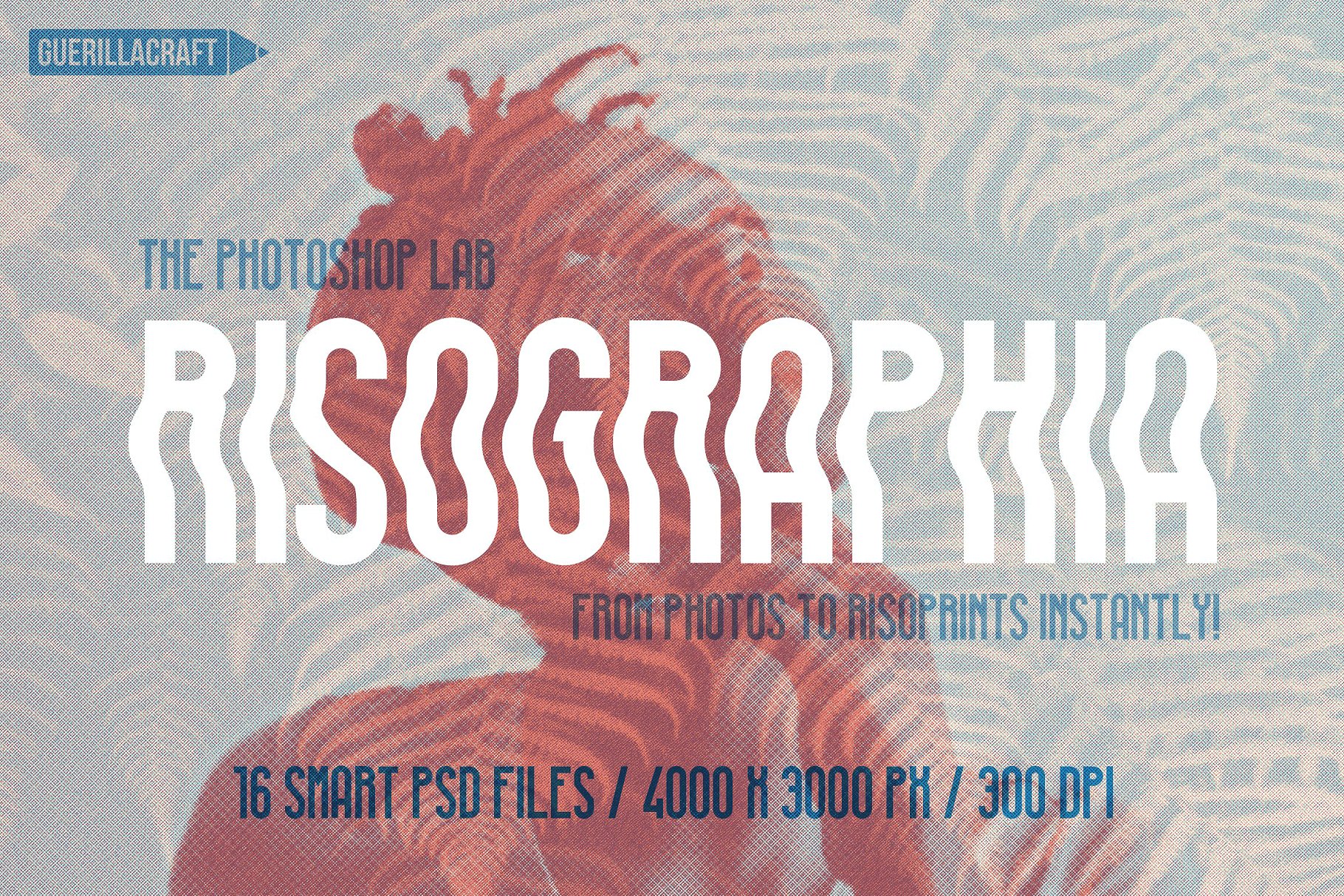 Risograph印刷效果PS笔刷 Risographia by Guerillacraft插图
