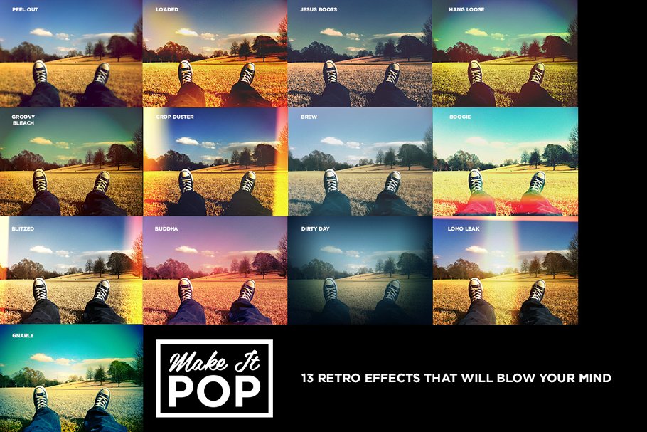 复古照片特效PS动作 Make it pop photoshop actions插图(1)