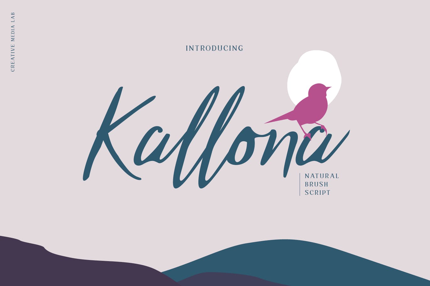 英文画笔书法字体素材库精选 Kallona – Natural Brush Script font插图