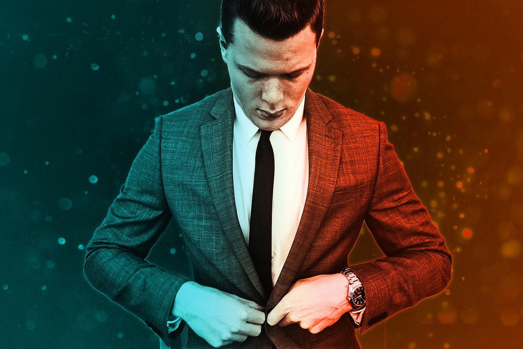 双色照片效果处理PS动作预设 Double Lighting Photoshop PSD Action插图(3)