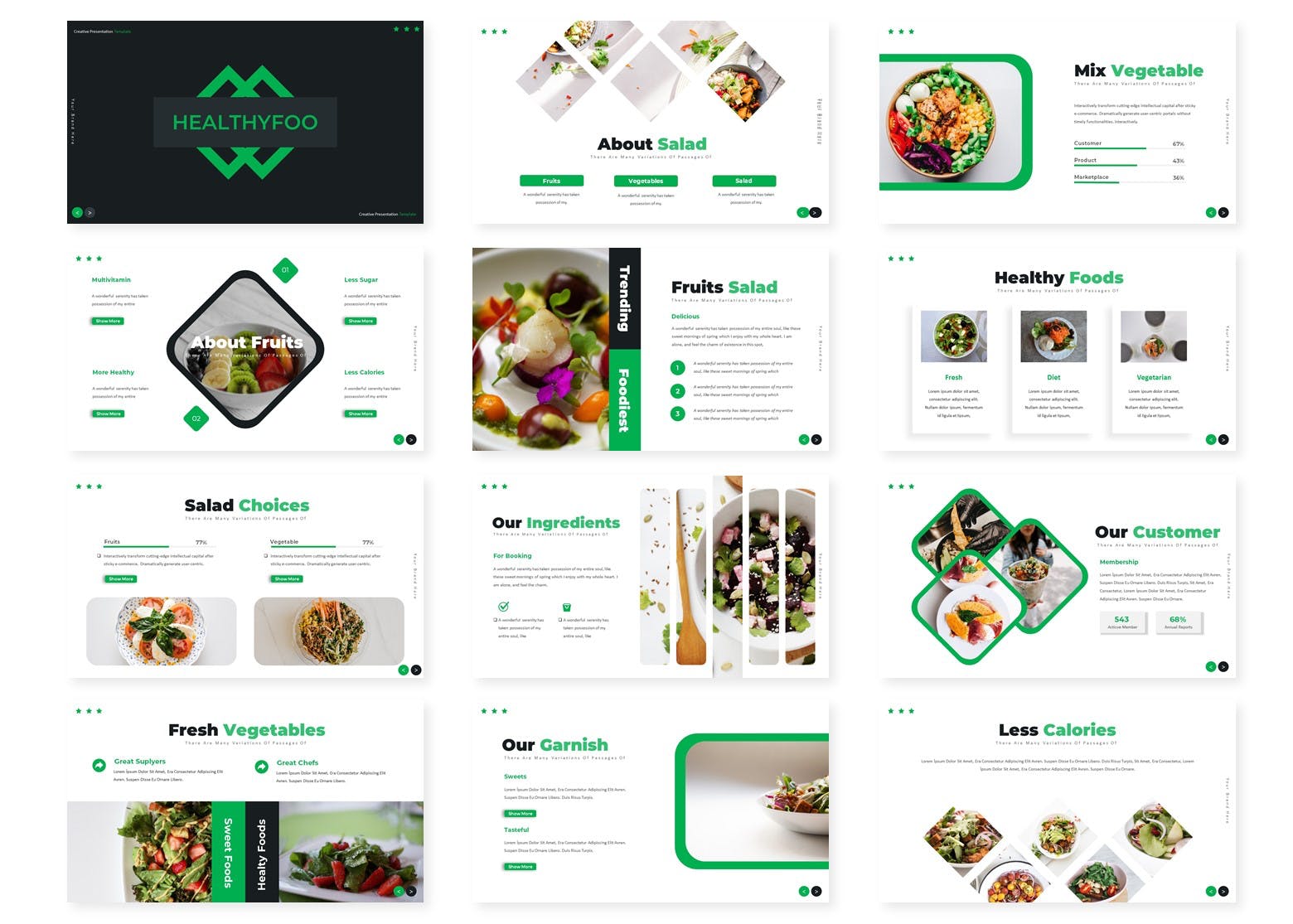健康饮食主题谷歌幻灯片设计模板 Healthyfoo – Google Slides Template插图(1)