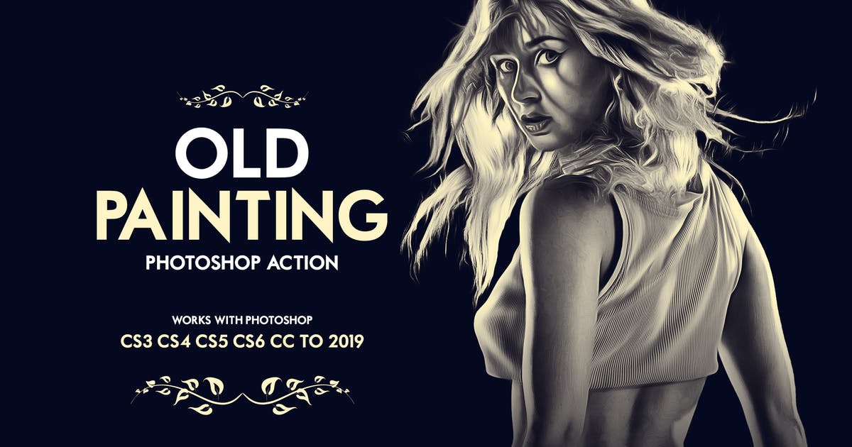 老派艺术油画效果一键生成PS动作 Old Painting Photoshop Action插图