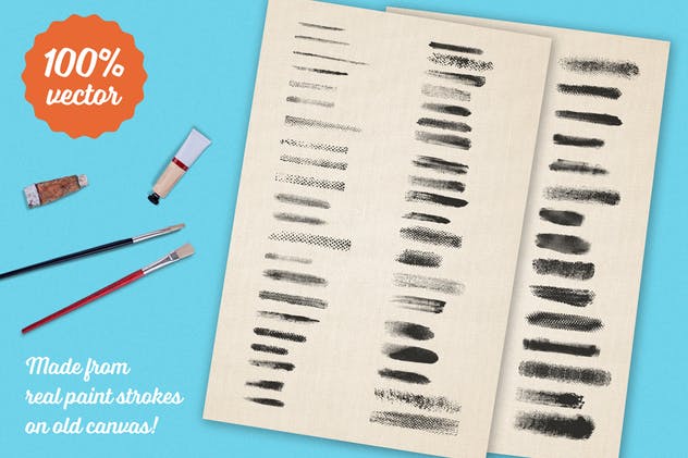 油画数码创作必备AI笔刷合集 Preppy Art Brushes for Adobe Illustrator插图(4)