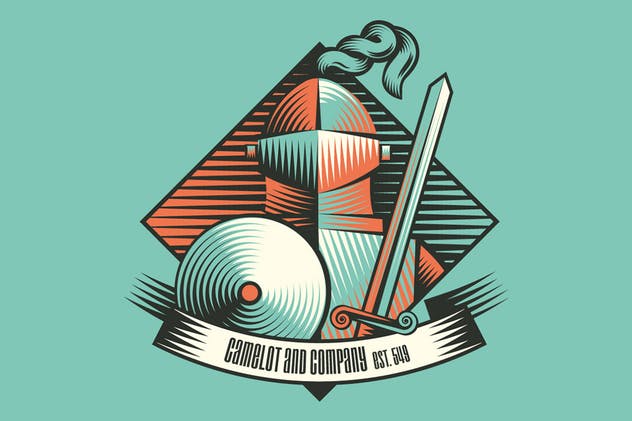 现代木刻设计风格AI笔刷 Modern Woodcut Brushes插图(5)