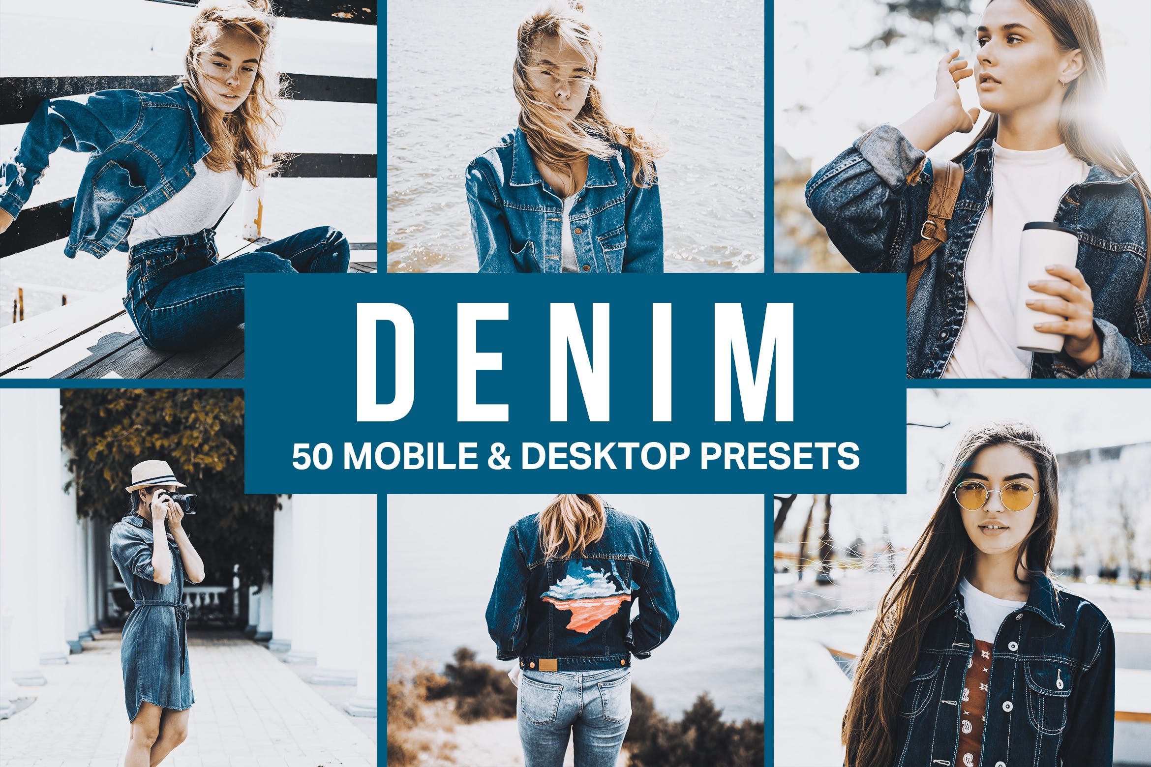 50种牛仔布时尚摄影调色滤镜素材库精选LR预设 50 Denim Fashion Lightroom Presets and LUTs插图
