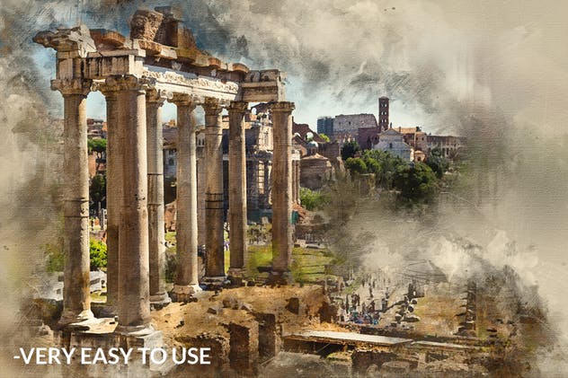 逼真水彩手绘PS动作 Watercolor Photoshop Action插图(4)