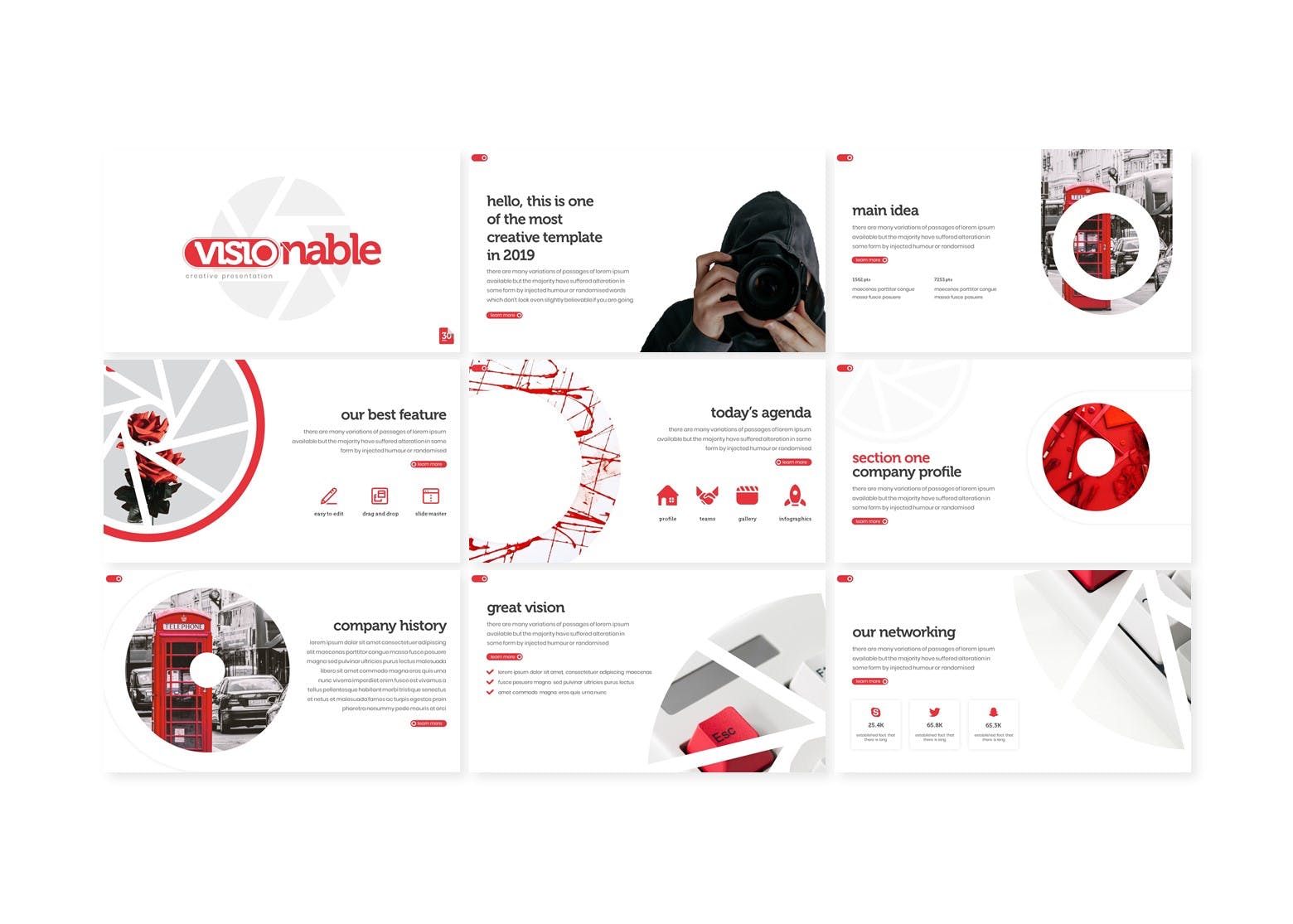 创意摄影主题PPT幻灯片模板下载 visionable – Powerpoint Template插图(1)