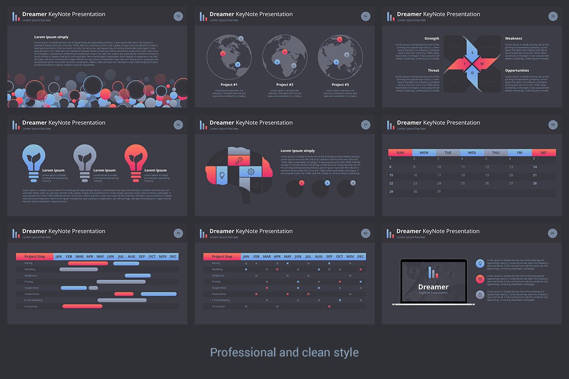 100多个独特内容的3种预制色彩的高端时尚商务商业质感的keynote幻灯片演示模版（ key）插图(14)