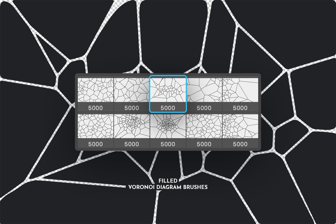Voronoi不规则多边形几何图案PS笔刷 Voronoi Diagram Photoshop Brushes插图(5)